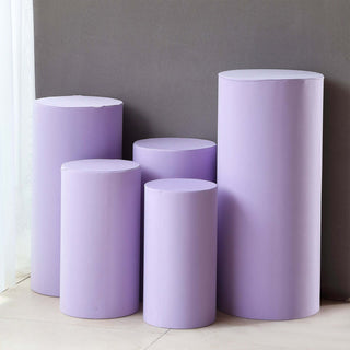Create a Stunning Display with Lavender Cylinder Stretch Fitted Pedestal Pillar Prop Covers Create a Stunning Display with Lavender Cylinder Stretch Fitted Pedestal Pillar Prop Covers
