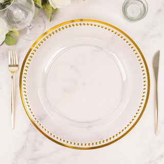 Add Elegance to Your Table with Clear Gold Acrylic Charger Plates Add Elegance to Your Table with Clear Gold Acrylic Charger Plates