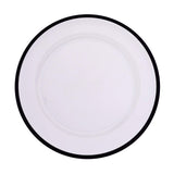 10 Pack Clear Economy Plastic Charger Plates With Black Rim, 12inch Round Dinner Chargers#whtbkgd
