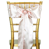 5 pack | 6"x106" Blush | Rose Gold Satin Chair Sash