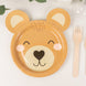 25 Pack Brown Teddy Bear Dessert Salad Paper Plates, 7inch Round Animal Eco-Friendly Baby Shower 
