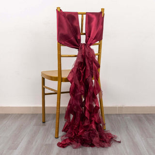 Elevate Your Event with Burgundy Curly Willow Chair Sashes Elevate Your Event with Burgundy Curly Willow Chair Sashes