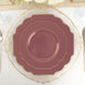 Cinnamon Rose Heavy Duty Baroque Salad Plates with Gold Rim, Hard Plastic Dessert Appetizer Plates