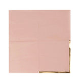 50 Pack Dusty Rose Disposable Cocktail Napkins with Gold Foil Edge#whtbkgd