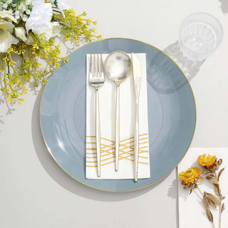 Durable and Stylish Glossy Dusty Blue Disposable Dinner Plates Durable and Stylish Glossy Dusty Blue Disposable Dinner Plates