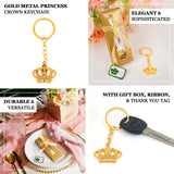 5 Pack Gold Metal Princess Crown Keychain Party Favor Souvenir