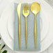 24 Pack | 8inch Gold Modern Plastic Silverware Set Heavy Duty Flatware, Disposable Cutlery