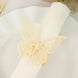 12 Pack | Ivory Shimmery Laser Cut Butterfly Paper Chair Sash Bows