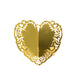 12 Pack Metallic Gold Foil Laser Cut Heart Paper Napkin Holders Bands with Lace Pattern#whtbkgd