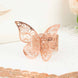 12 Pack | Metallic Rose Gold Laser Cut Butterfly Paper Napkin Rings, Chair Sash Bows