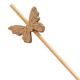 100 Pack Natural Eco Friendly Butterfly Cocktail Sticks#whtbkgd