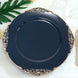 6 Pack | 13inch Navy Blue Gold Embossed Baroque Round Charger Plates With Antique Design Rim