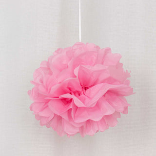 Add a Pop of Pink to Your Decor with 6 Pack of 10" Pink Tissue Paper Pom Poms Flower Balls