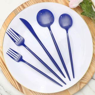 Add Style to Your Event with Royal Blue Premium Plastic Silverware Set Add Style to Your Event with Royal Blue Premium Plastic Silverware Set