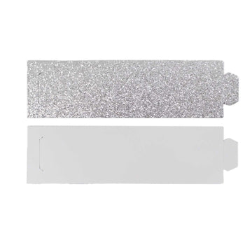 50 Pack Silver Glitter Paper Napkin Holders, 1.5" Disposable Napkin Rings