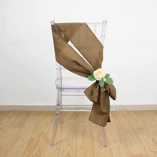Elevate Your Event with Taupe Polyester Chair Sashes Elevate Your Event with Taupe Polyester Chair Sashes