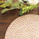 6 Pack Wheat Woven Rattan Print Disposable Dining Table Mats, 13inch Round Cardstock Paper Placemats