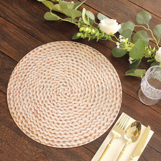 Elegant Wheat Woven Rattan Print Disposable Dining Table Mats - Add Natural Charm to Your Table