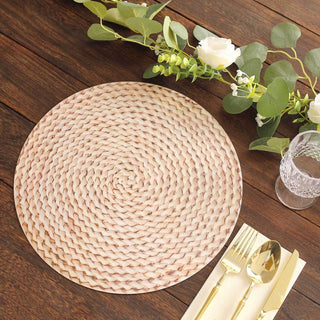 Elegant Wheat Woven Rattan Print Disposable Dining Table Mats - Add Natural Charm to Your Table Elegant Wheat Woven Rattan Print Disposable Dining Table Mats - Add Natural Charm to Your Table