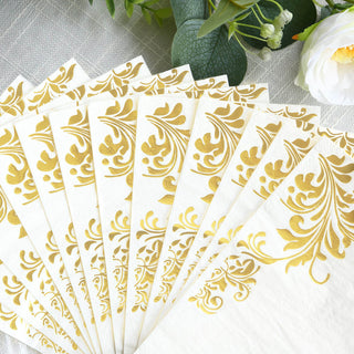 <strong>Convenience Meets Luxury - White Gold Dinner Napkins</strong> <strong>Convenience Meets Luxury - White Gold Dinner Napkins</strong>