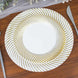 10 Pack | 7inch White / Gold Swirl Rim Disposable Salad Plates