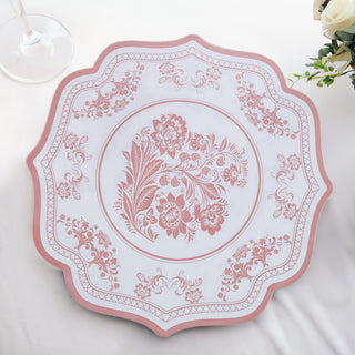 Elevate Your Place Setting with White Pink Damask Floral Paper Placemats Elevate Your Place Setting with White Pink Damask Floral Paper Placemats
