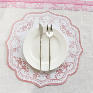 Versatile White Pink Floral Cardboard Table mats Versatile White Pink Floral Cardboard Table mats