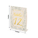 25 Pack White Sage Green Double Sided Paper Table Sign Cards with Floral Leaf