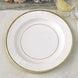 25 Pack | White Sunray Gold Rimmed 10inch Serving Dinner Paper Plates
