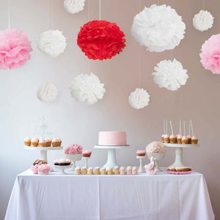 Create a Magical Atmosphere with White Tissue Paper Pom Poms Flower Balls Create a Magical Atmosphere with White Tissue Paper Pom Poms Flower Balls