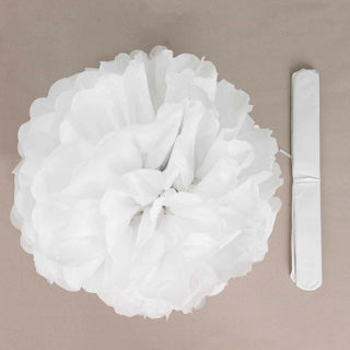 Elegant White Tissue Paper Pom Poms Flower Balls for Stunning Ceiling and Wall Hanging Decorations Elegant White Tissue Paper Pom Poms Flower Balls for Stunning Ceiling and Wall Hanging Decorations
