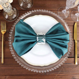 Versatile and Stylish Peacock Teal Reusable Linen Napkins Versatile and Stylish Peacock Teal Reusable Linen Napkins