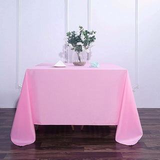 Enhance Your Event Décor with a Pink Square Polyester Tablecloth Enhance Your Event Décor with a Pink Square Polyester Tablecloth
