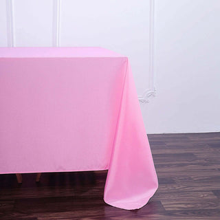 Add Elegance to Your Event with a Pink Square Polyester Tablecloth Add Elegance to Your Event with a Pink Square Polyester Tablecloth