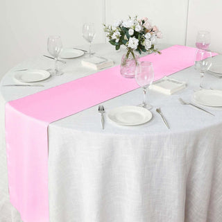 Elevate Your Event with the Pink Polyester Table Runner Elevate Your Event with the Pink Polyester Table Runner