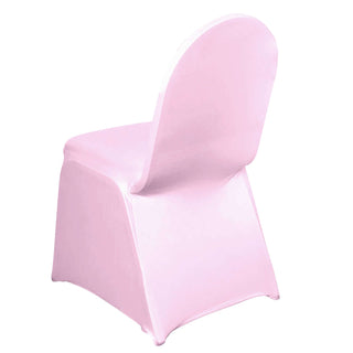 Elevate Your Event with the Pink Spandex Stretch Fitted Banquet Chair Cover Elevate Your Event with the Pink Spandex Stretch Fitted Banquet Chair Cover
