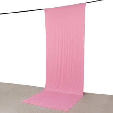Pink 4-Way Stretch Spandex Event Curtain Drapes, Wrinkle Resistant Backdrop Event Panel with Rod Pockets - 5ftx14ft