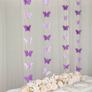 Elevate Your Event with the Enchanting 2 Pack of Purple 3D Paper Butterfly Hanging Garland Streamers Elevate Your Event with the Enchanting 2 Pack of Purple 3D Paper Butterfly Hanging Garland Streamers
