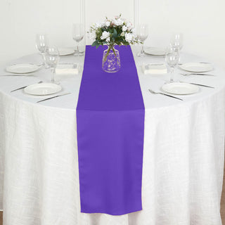 Add Elegance to Your Event with the Purple Polyester Table Runner