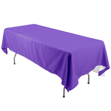 60"x126" Purple Seamless Polyester Rectangular Tablecloth