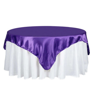 Elegant Purple Satin Tablecloth Overlay Elegant Purple Satin Tablecloth Overlay