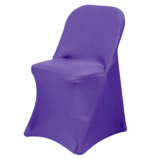 Elevate Your Event with the Purple Spandex Stretch Fitted Folding Chair Cover