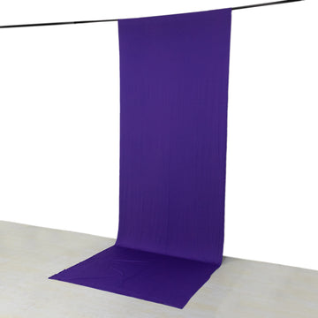 Purple 4-Way Stretch Spandex Event Curtain Drapes, Wrinkle Resistant Backdrop Event Panel with Rod Pockets - 5ftx14ft