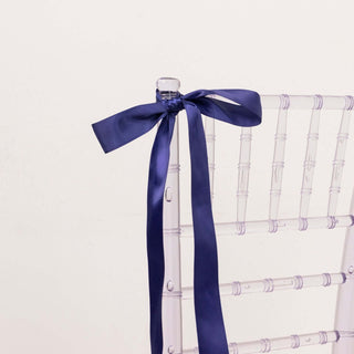 Versatile and Stylish Navy Blue Single Face Decorative Satin Ribbon Versatile and Stylish Navy Blue Single Face Decorative Satin Ribbon