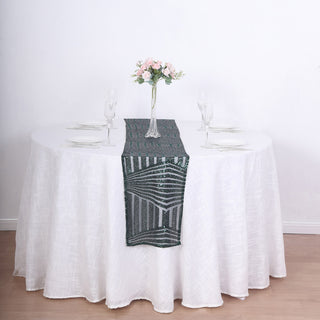 Elevate Your Event with the Hunter Emerald Green Diamond Glitz Sequin Table Runner