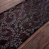 Sparkly Black Leaf Vine Sequin Tulle Table Runner