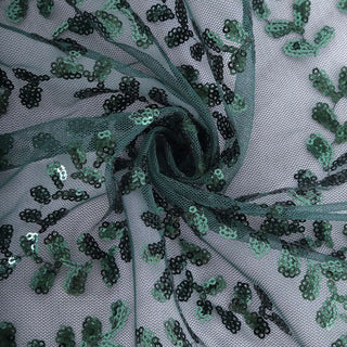 Create a Magical Atmosphere with the Sparkly Hunter Emerald Green Leaf Vine Sequin Tulle Table Runner Create a Magical Atmosphere with the Sparkly Hunter Emerald Green Leaf Vine Sequin Tulle Table Runner