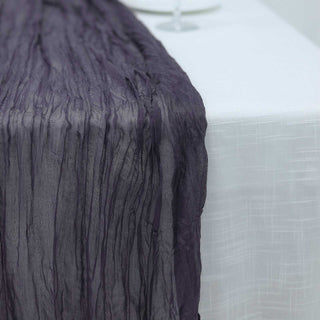 Enhance Your Decor with the 10ft Purple Gauze Cheesecloth Boho Table Runner Enhance Your Decor with the 10ft Purple Gauze Cheesecloth Boho Table Runner