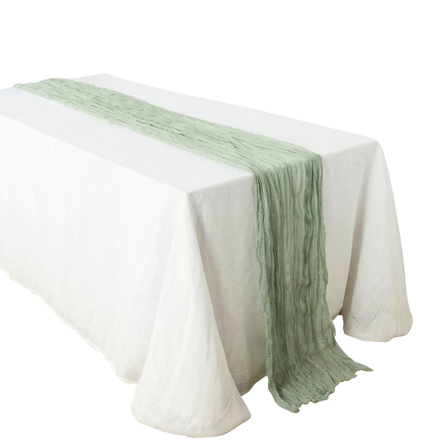 10ft Sage Green Gauze Cheesecloth Boho Table Runner