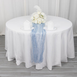 Dusty Blue Sheer Organza Table Runner for Elegant Events
